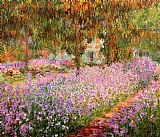 Irises Canvas Paintings - Irises in Monets Garden